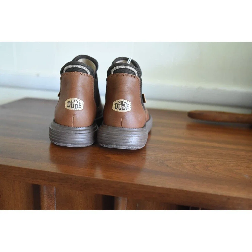 Hey Dude Branson Boot Craft Leather Womens Size 7 Cognac Brown New NWT